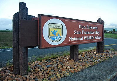 The sign at the refuge's entrance