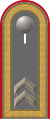 Dienstgradabzeichen eines Oberfeldwebels der Heeresflugabwehrtruppe auf Schulterklappe der Jacke des Dienstanzuges für Heeresuniformträger