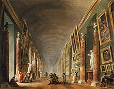 Grande Galerie during the Louvre's early years, by Hubert Robert