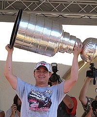 Jiří Hudler, with the Stanley Cup