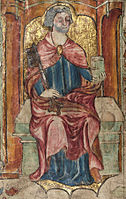 Llanbeblig Hours. St. Peter, holding a key and a book