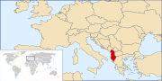 Locator map for Albania
