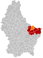 Lage von Berdorf im Großherzogtum Luxemburg