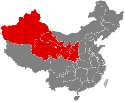 Location of Northwestern China