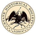 Original seal of the State Historical Society of Iowa, 1857.