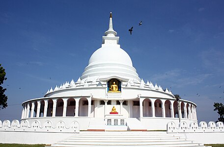 Peace Pagoda (Buddhist stupa) in Ampra, Sri Lanka.