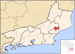 Location of Conceição de Macabu in the state of Rio de Janeiro