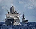 JS Kunisaki and USS Green Bay underway on 10 June 2019