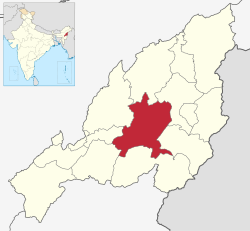 Zünheboto District's location in Nagaland