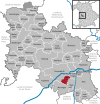 Lage der Gemeinde Asbach-Bäumenheim im Landkreis Donau-Ries