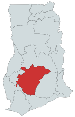 Location of Ashanti Region in Ghana