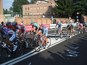 The peloton during the race