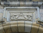 The name of the bank above the entrance to its branch in Falkland, Fife.