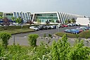 ☎∈ Cambridge Science Park Napp Pharmaceutical Group building from the A14 interchange ramp in April 2011.