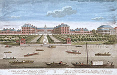 Blick auf das Royal Hospital of the Invalides in Chelsea und die Rotunde in Ranelagh Gardens (1749)