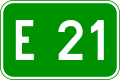 Bild 102 a: Nummernschild für Europastraßen (Segnale identificativo di Itinerario Internazionale)