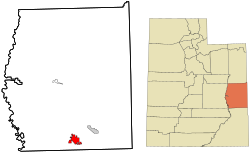 Location in Grand County and the state of Utah