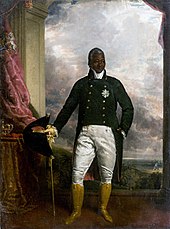 painting of a black man in noble clothing, holding a cane