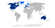 A map of countries connected to iTunes Store service