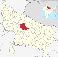 Location of Hardoi district in Uttar Pradesh