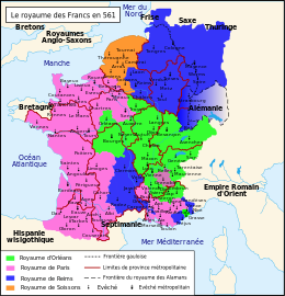 Frankish kingdoms in 561.