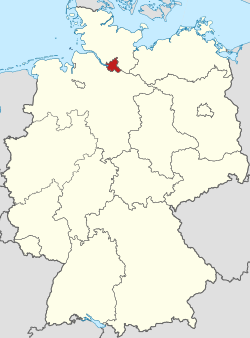 Hamburg highlighted in Germany
