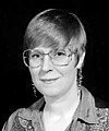 Image 4Lois McMaster Bujold with pixie cut and denim western shirt, 1996. (from 1990s in fashion)