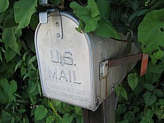 Close up of a Joroleman mailbox door with latch in Washington State