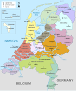 Map of the Netherlands, showing Breda in North Brabant