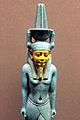 Closeup of a statuette of Nefertem.