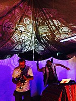 Praful together with Kareem Raïhani during a show of Red Fulka,Ibiza 2014