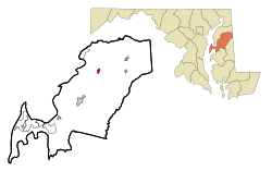 Location of Church Hill, Maryland