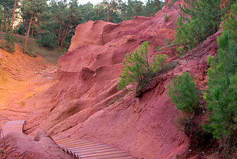 Red ochre mine near Roussillon in France