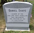 Reverse side of new gravestone for Daniel Shays