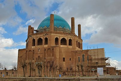 Dome of the Mausoleum of Öljaitü in Soltaniyeh, Iran