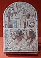 Stele dedicated to Khonsu depicting offerings and worship, Dier-el-Medina, 19th dynasty