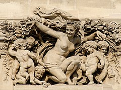 Le Triomphe de Flore (The Triumph of Flora), by Jean-Baptiste Carpeaux. South façade of the Pavillon de Flore, Louvre Palace, Paris