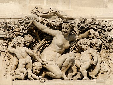 Le Triomphe de Flore (The Triumph of Flora), 1866. South façade of the Pavillon de Flore, Louvre Palace, Paris