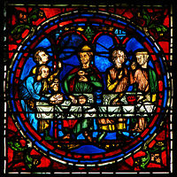 Detail of a 13th-century window from Chartres Cathedral