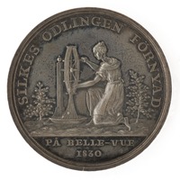 Back of medal, struck on the occasion of the renewal of the silk farm at Bellevue in 1830, 1830