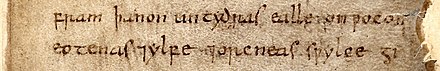 Detail of the Beowulf manuscript
