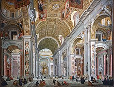 Interno della basilica di San Pietro a Roma - Giovanni Paolo Panini