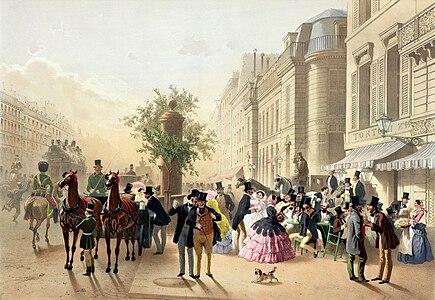The Café Tortoni, famous for its ice cream, on the Boulevard des Italiens (1856)