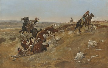 Cowpunching Sometimes Spells Trouble, 1889, Oil on canvas, Sid Richardson Museum, Fort Worth, Texas [27]