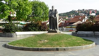 Duke Živojin Mišić statue in Valjevo