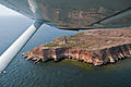 Flying over Berezan Island in a Cessna 150L