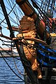 The figurehead, a two tailed lion carved by Andy Peters