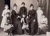 Photograph of Pontian women and girls in western dress.
