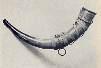 An ornamented horn of the last aurochs bull, which belonged to King Sigismund III of Poland