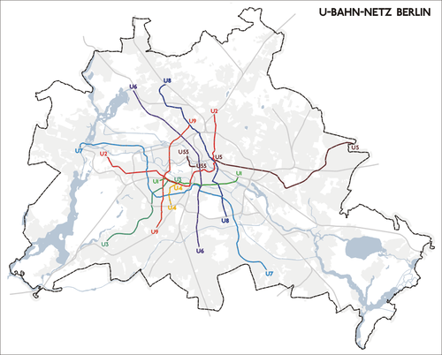 Karte U-Bahnnetz Berlin